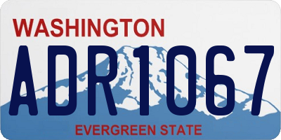 WA license plate ADR1067
