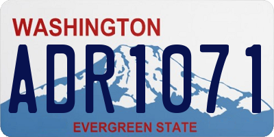 WA license plate ADR1071