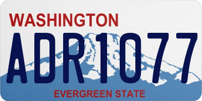WA license plate ADR1077