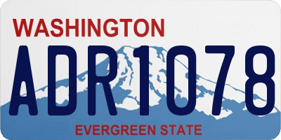 WA license plate ADR1078