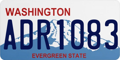 WA license plate ADR1083