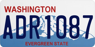 WA license plate ADR1087