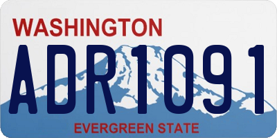 WA license plate ADR1091