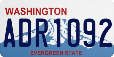 WA license plate ADR1092