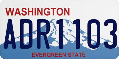 WA license plate ADR1103