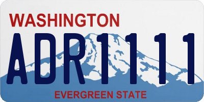 WA license plate ADR1111