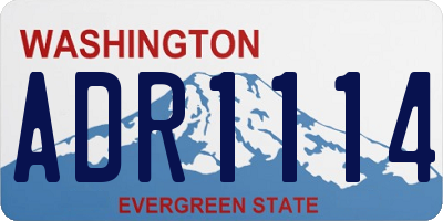 WA license plate ADR1114