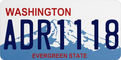 WA license plate ADR1118