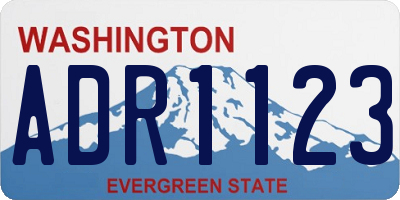 WA license plate ADR1123
