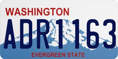 WA license plate ADR1163