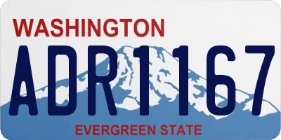 WA license plate ADR1167