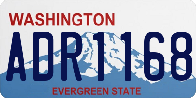 WA license plate ADR1168