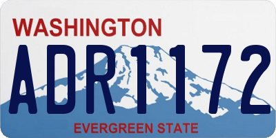 WA license plate ADR1172