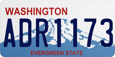 WA license plate ADR1173