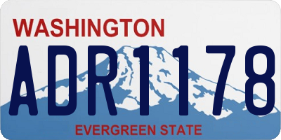 WA license plate ADR1178