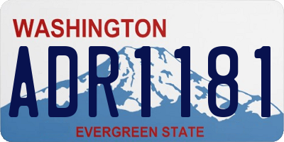WA license plate ADR1181