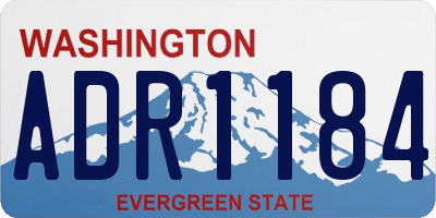 WA license plate ADR1184