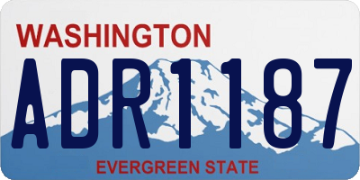 WA license plate ADR1187