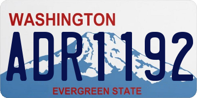 WA license plate ADR1192