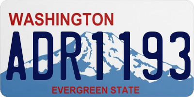 WA license plate ADR1193