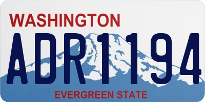 WA license plate ADR1194