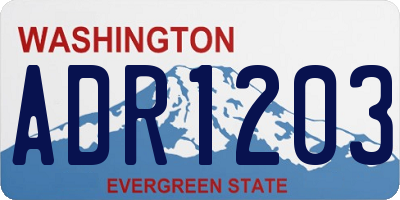 WA license plate ADR1203