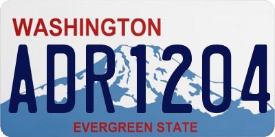 WA license plate ADR1204