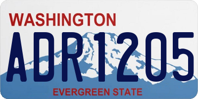 WA license plate ADR1205