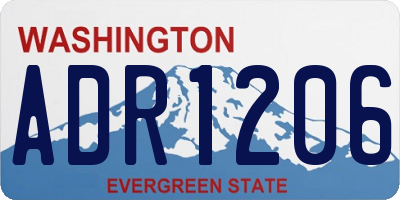 WA license plate ADR1206
