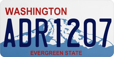 WA license plate ADR1207