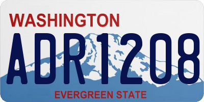 WA license plate ADR1208