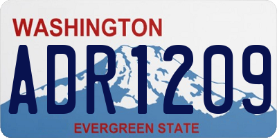 WA license plate ADR1209