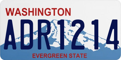 WA license plate ADR1214