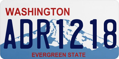 WA license plate ADR1218