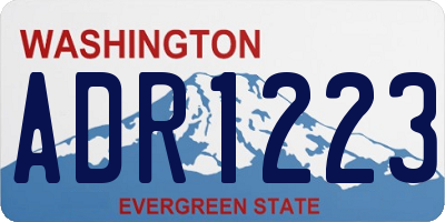 WA license plate ADR1223