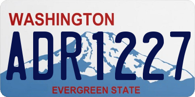 WA license plate ADR1227