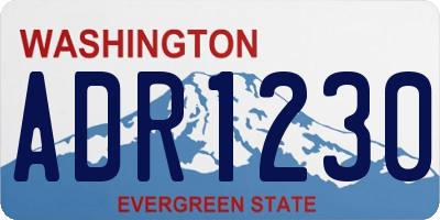 WA license plate ADR1230
