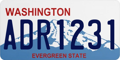 WA license plate ADR1231