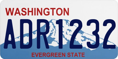 WA license plate ADR1232