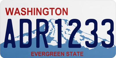 WA license plate ADR1233