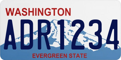 WA license plate ADR1234