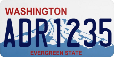 WA license plate ADR1235