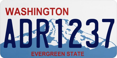 WA license plate ADR1237