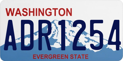 WA license plate ADR1254