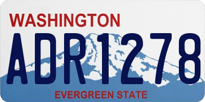 WA license plate ADR1278