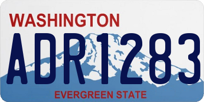 WA license plate ADR1283