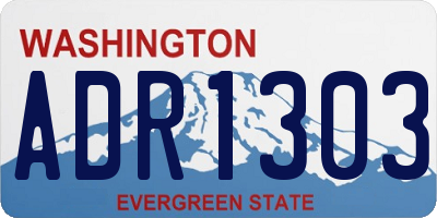 WA license plate ADR1303