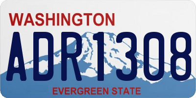 WA license plate ADR1308