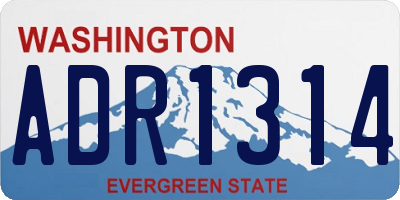 WA license plate ADR1314