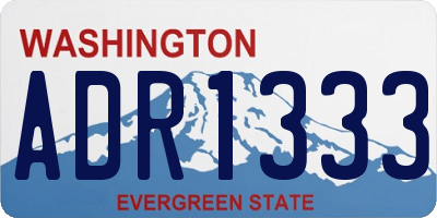 WA license plate ADR1333